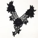 Flower Embroidery Neck Applique Neckline Lace Trims Decorated Lace Clothing Accessories Homemade Sewing Crafts Black