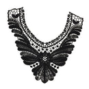 Embroidered Lace Neckline Embroidery Applique Lace Trim Collar for Sewing Crafts Clothing Accessories