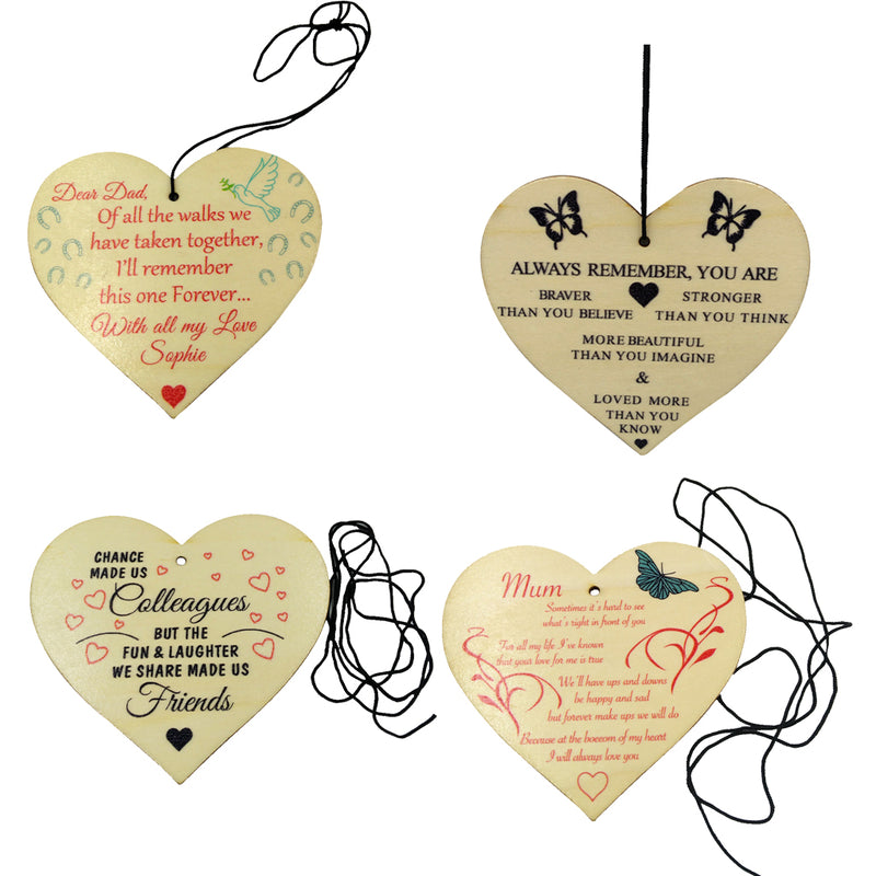 "Chance Made us Colleagues" Wooden Heart Hanging Gift Plaque Wood Sign Tags Gift Colleague Friendship Sign