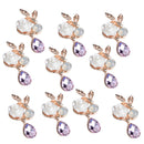 10 Pieces Alloy Crystal Rose Flower Flatback Buttons Jewelry Making Findings 24mm