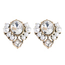10 Pieces Diamante Alloy Crystal Pearl Flatback Button Jewelry Making Findings 20mm