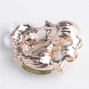 10 Pieces Diamante Alloy Crystal Pearl Flatback Buttons Jewelry Making Findings 17mm