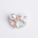 10 Pieces Diamante Alloy Crystal Pearl Flatback Buttons Jewelry Making Findings 17mm