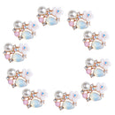 10 Pieces Diamante Alloy Crystal Pearl Flatback Buttons Jewelry Making Findings 17mm