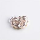 10 Pieces Diamante Alloy Crystal Pearl Flatback Buttons Jewelry Making Findings 17mm