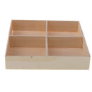 Handmade Wood Container Multi-Function 4 Grid Desktop Succulent Pot Storage