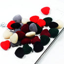 30 Pieces Mixed Acrylic Flocking Felt Spacer Beads Heart Beads DIY Pendant Charms Fit Necklace&Bracelet&Earring 18x20mm