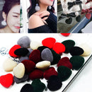 30 Pieces Mixed Acrylic Flocking Felt Spacer Beads Heart Beads DIY Pendant Charms Fit Necklace&Bracelet&Earring 18x20mm