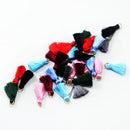 30 Pieces Silky Handmade Tiny( 23mm/1'' ) Soft Tassels, Mini Tassels, Colorful Tassels, Earring Tassels, Tassel Charms with Golden Jump Rings