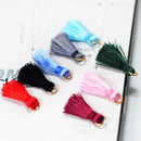 30 Pieces Silky Handmade Tiny( 23mm/1'' ) Soft Tassels, Mini Tassels, Colorful Tassels, Earring Tassels, Tassel Charms with Golden Jump Rings