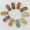 10 Piece 20x9mm Mixed Colors Arched Rhinestone Buckles Wedding Ribbon Slider Diamond Buttons Shinny Gold Plated DIY Hair Accessories