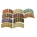 10 Piece 20x9mm Mixed Colors Arched Rhinestone Buckles Wedding Ribbon Slider Diamond Buttons Shinny Gold Plated DIY Hair Accessories