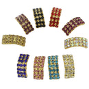10 Piece 20x9mm Mixed Colors Arched Rhinestone Buckles Wedding Ribbon Slider Diamond Buttons Shinny Gold Plated DIY Hair Accessories