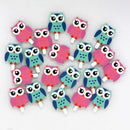 20 Pieces Cute Owl Postcard Photo Paper Pegs Pin Clothespin Wood Clips Craft