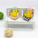 20 Pieces Cute Yellow Duck Postcard Photo Paper Pegs Pin Clothespin Wood Clips Craft