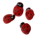 50 Pieces Ladybird Shape Wooden Shank Buttons for DIY Craft Sewing Decoration Red