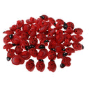 50 Pieces Ladybird Shape Wooden Shank Buttons for DIY Craft Sewing Decoration Red