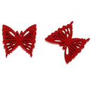100 Piece Red Butterfly Shape Wooden Buttons for Wedding Party Sewing on Clothing Decoration 19mm