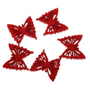 100 Piece Red Butterfly Shape Wooden Buttons for Wedding Party Sewing on Clothing Decoration 19mm