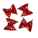100 Piece Red Butterfly Shape Wooden Buttons for Wedding Party Sewing on Clothing Decoration 19mm