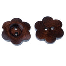20 Piece Coffee Flower Shape 2 Holes Wooden Buttons for Sewing on Clothing Decoration 23mm