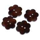 20 Piece Coffee Flower Shape 2 Holes Wooden Buttons for Sewing on Clothing Decoration 23mm