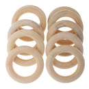 10 Pieces 58mm Wooden Loop Connectors Circles Natural Wood Teething Rings for DIY Craft
