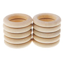 10 Pieces 58mm Wooden Loop Connectors Circles Natural Wood Teething Rings for DIY Craft
