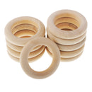 10 Pieces 58mm Wooden Loop Connectors Circles Natural Wood Teething Rings for DIY Craft