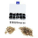 142 Pieces 6mm/8mm/9mm/10mm/12mm Mixed Plastic Black Doll Puppet Eyes Animal Crafts Safety Eyes For Teddy Bear Children Kids DIY Soft Toys Accessories