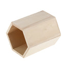 Hexagonal Design Unfinished Wood Pen Container Storage Box for Kids DIY Crafts Supplies