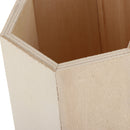 Hexagonal Design Unfinished Wood Pen Container Storage Box for Kids DIY Crafts Supplies