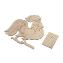 Unfinished Wood Chicken Rooster Shape Toy Ornament for Kids Painting Crafts