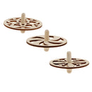 3 Pieces Assorted Unfinished Wood Peg-Top Spinning Top Gyro for Kids DIY Crafts