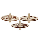 3 Pieces Assorted Unfinished Wood Peg-Top Spinning Top Gyro for Kids DIY Crafts