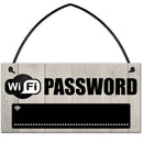 Wooden Wifi Password Hanging Sign Plaque Chalkboard for Home Shop Hotel Wall 20x10cm