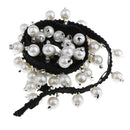 1 Yard Polyester Pearl Beaded Ribbon Sewing Trim Chain for DIY Wedding Decoration