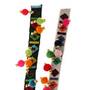 2Pcs Rainbow Pom Pom Trim Ball Fringe Ribbon DIY Sewing Accessory Lace For Home Party Decoration 1 Yard