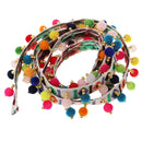 2Pcs Rainbow Pom Pom Trim Ball Fringe Ribbon DIY Sewing Accessory Lace For Home Party Decoration 1 Yard
