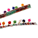 2Pcs Rainbow Pom Pom Trim Ball Fringe Ribbon DIY Sewing Accessory Lace For Home Party Decoration 1 Yard
