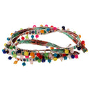 2Pcs Rainbow Pom Pom Trim Ball Fringe Ribbon DIY Sewing Accessory Lace For Home Party Decoration 1 Yard