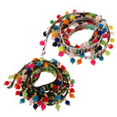 2Pcs Rainbow Pom Pom Trim Ball Fringe Ribbon DIY Sewing Accessory Lace For Home Party Decoration 1 Yard