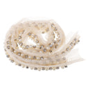1 Yard Elegant Pearl Beaded Ribbon Sewing Trim Chain for Wedding Decoration White