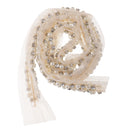 1 Yard Elegant Pearl Beaded Ribbon Sewing Trim Chain for Wedding Decoration White