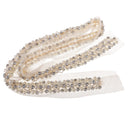 1 Yard Elegant Pearl Beaded Ribbon Sewing Trim Chain for Wedding Decoration White