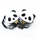 10 Pieces Ultrasonic Embossing Cotton Cloth Panda Applique Cute Felt Patches DIY Hair Bow Clips Accessories Sewing Clothes Bag Shoes Decoration