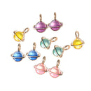 10 Piece Mixed Color Alloy Planet Shape Pendants Charms Jewelry Making Findings