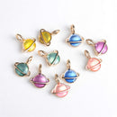 10 Piece Mixed Color Alloy Planet Shape Pendants Charms Jewelry Making Findings