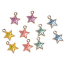 10 Piece Mixed Color Alloy Star Shape Pendants Charms Jewelry Making Findings