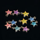 10 Piece Mixed Color Alloy Star Shape Pendants Charms Jewelry Making Findings